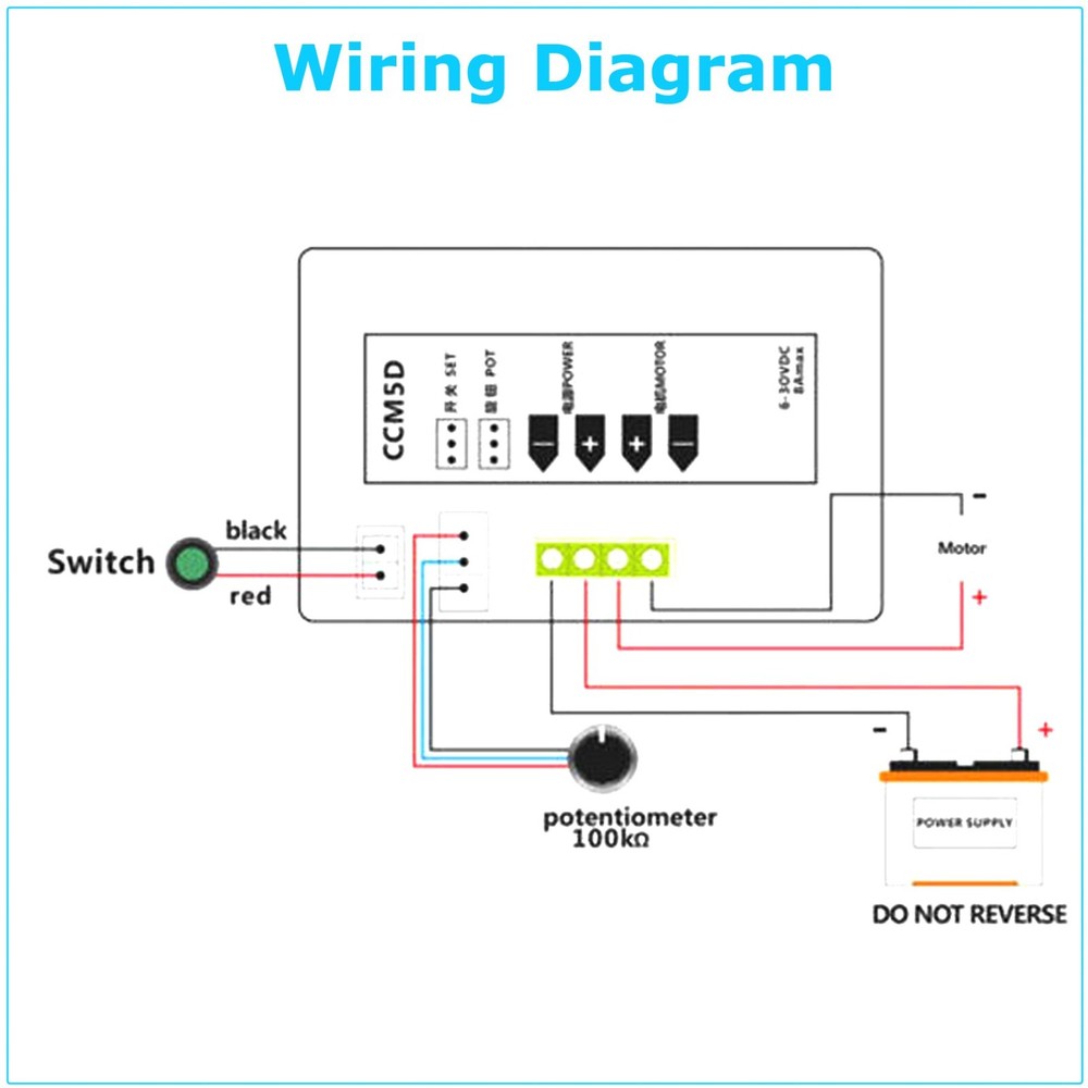 DC 6-30V Motor Speed Controller With 12V 24V 8A PWM Digital Display & Switch