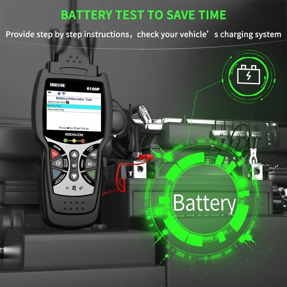 INNOVA 6100P OBD2 Scanner ABS SRS Diagnostic Code Reader Battery Test Oil Reset