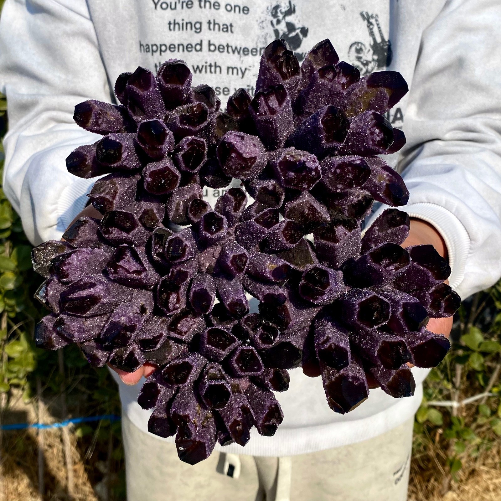 6.34LB New find purple Phantom Quartz Crystal Cluster mineral samples healing