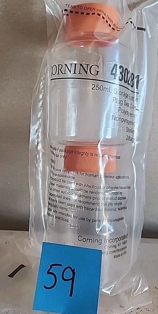 Corning 250ml Storage Bottles With Plug Caps  430281 Case