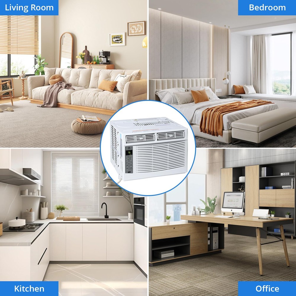 6000 BTU Window Air Conditioner Window AC Unit W/Remote Control Timer Function