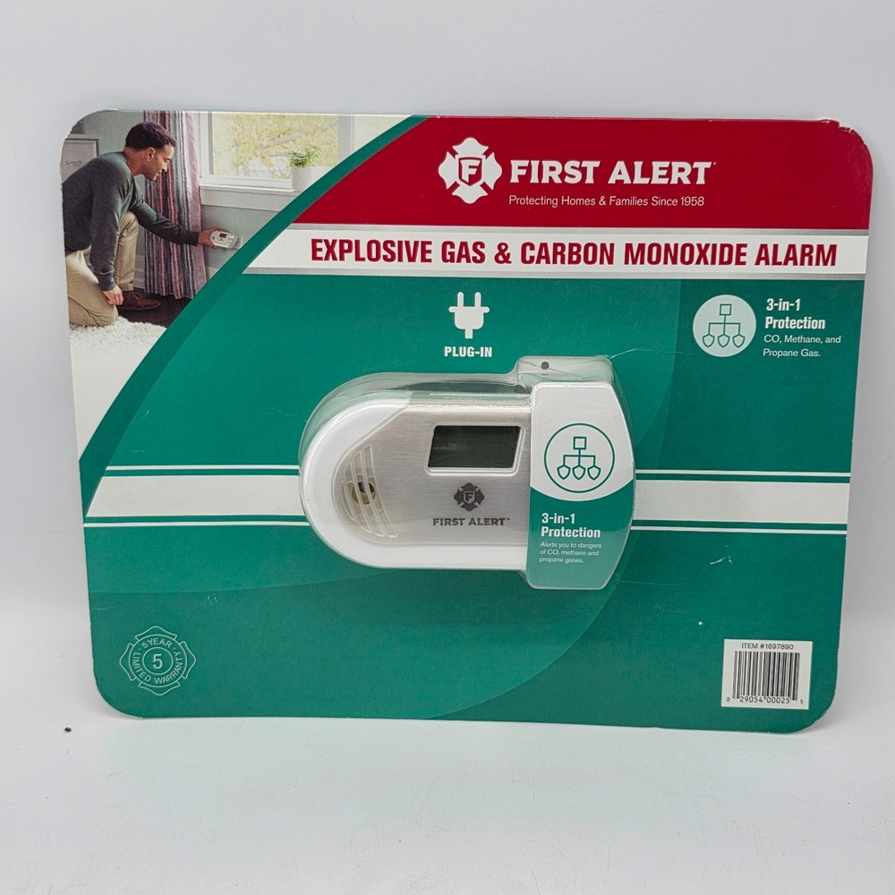 First Alert Explosive Gas Carbon Monoxide Propane Methane Alarm Detection New
