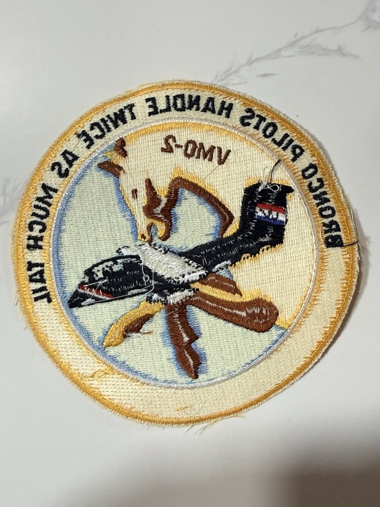 Original 5” USMC Marine Observation Squadron 2 (VMO-2) “Bronco Pilots” Patch