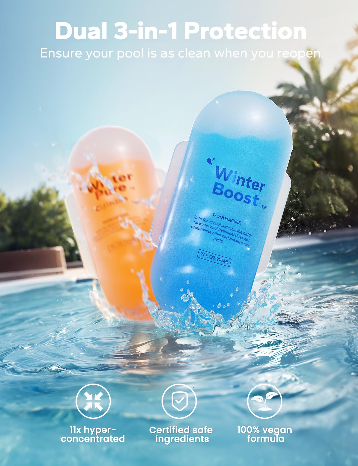 3 in 1 Winter Closing Kit - Pool Winterizing for Above Ground and 2