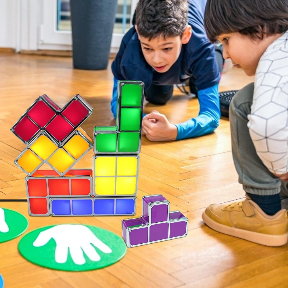 VEEKI Night Light for Kids, Stackable LED 7 Colors 3D Puzzles US Plug