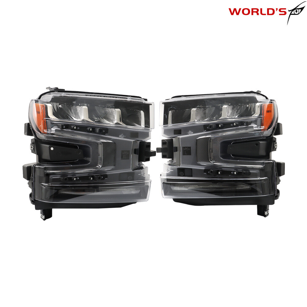 For 2019-2021 Chevy Silverado1500 LH&RH Headlights Assembly LED W/Halogen Signal