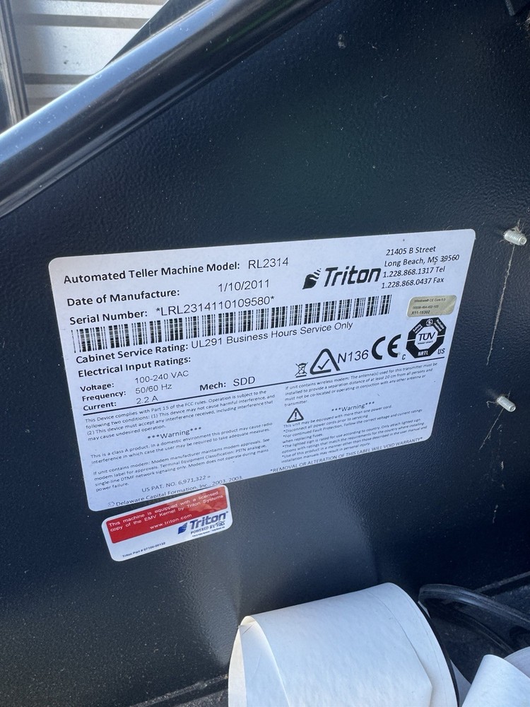 Triton RL-2314 ATM Machine Fully Functional