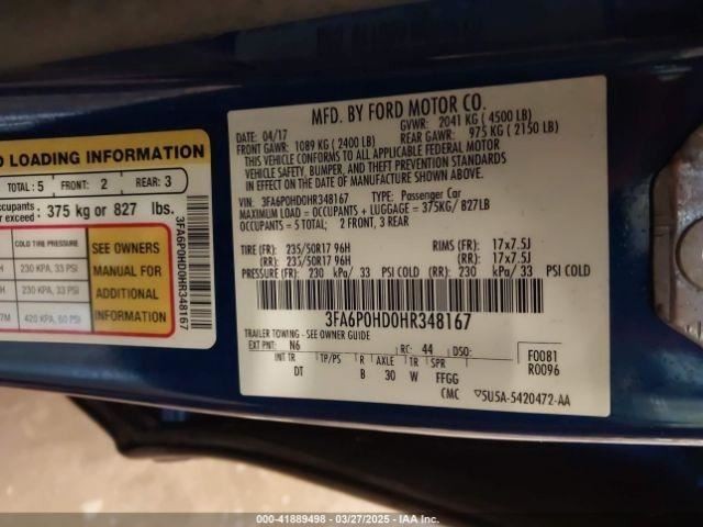Fuse Box Engine Without Rain Sensor Fits 17-20 FUSION 700996