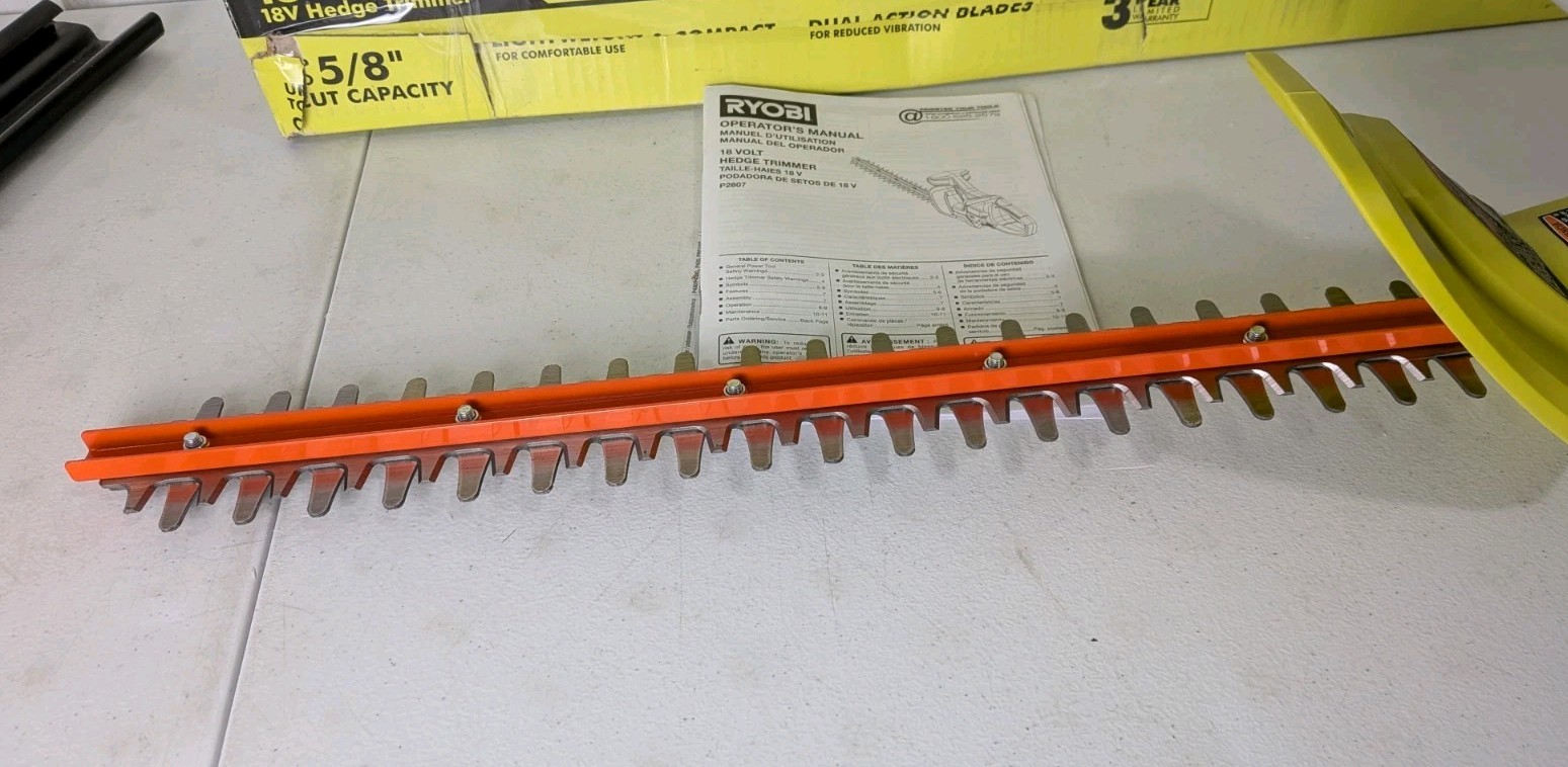 Ryobi ONE+ 18V Hedge Trimmer Dual-Action Blades 18" Battery Powered P2607, New