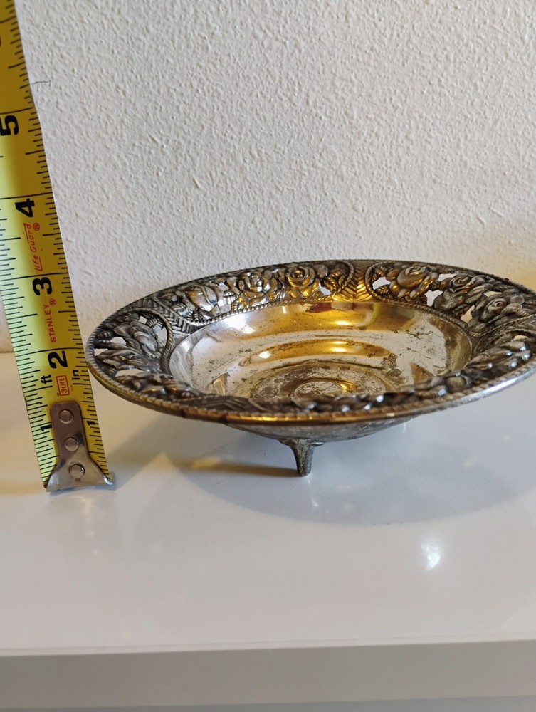 Vintage Silver Plated Decorative rose pattern
