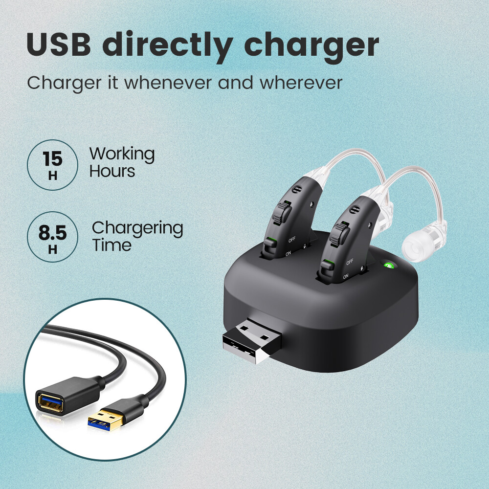 JINGHAO Rechargeable Hearing Aid Sound Device Hearing Amplifier -Refurbish