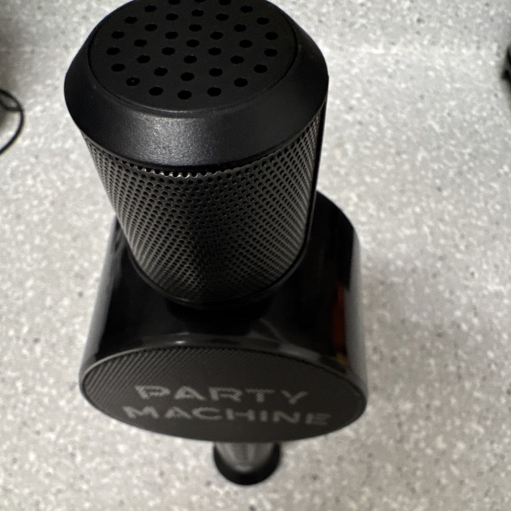 Party Machine Wireless Karaoke Microphone Black Handheld On/Off Switch