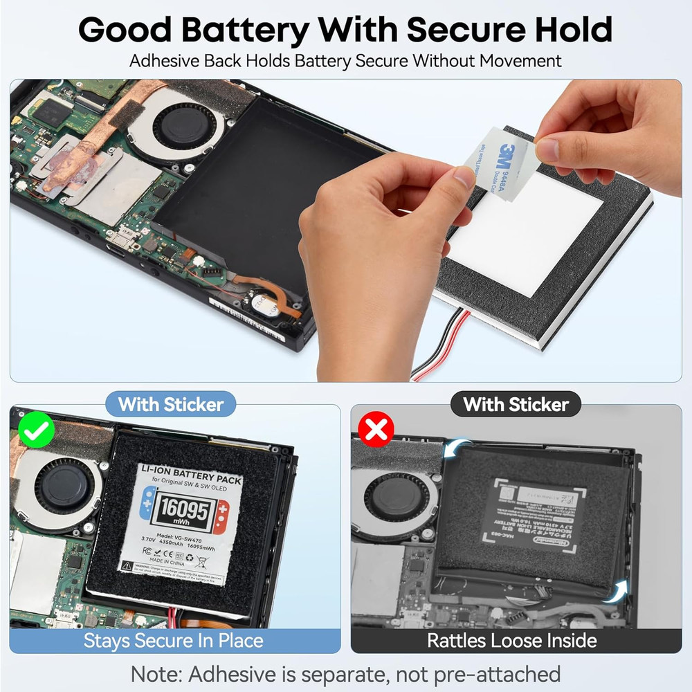 Kosker Switch 1 Battery Replacement Kit Compatible with Nintendo Console HAC-001