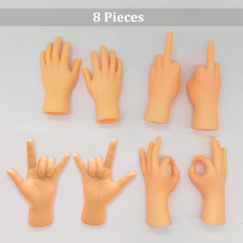 Tiny Hands Mini Finger Puppets 8 Pieces, Left and Right Hand Set, Mixed Style...