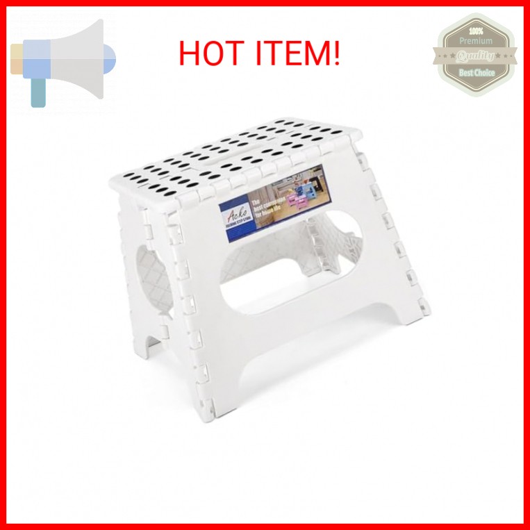 Acko Folding Step Stool Lightweight Plastic Step Stool - 11 inch Foldable Step S