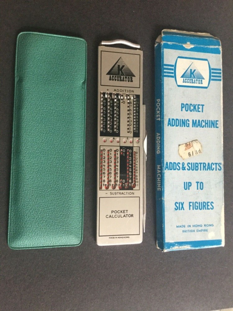 K ACCURATOR. POCKET ADDING MACHINE EXCELLENT CONDITION