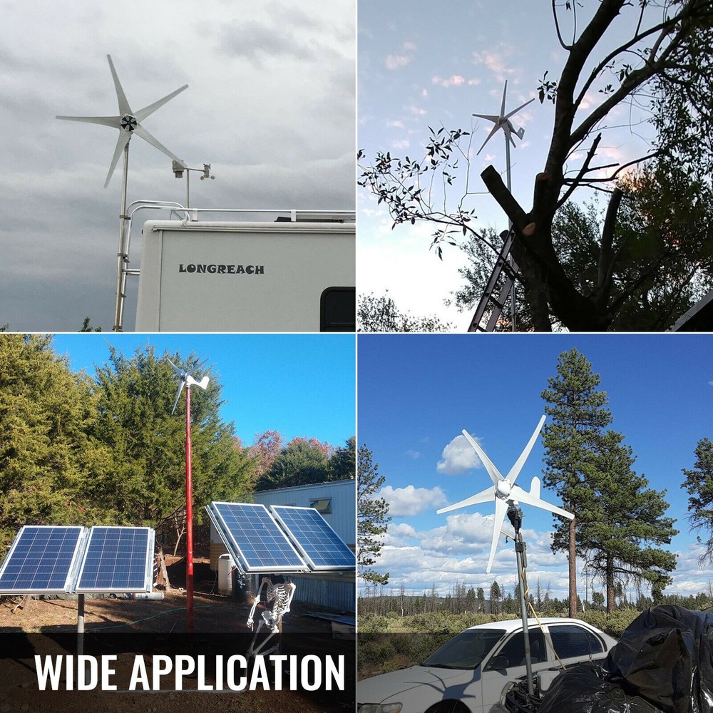 [2 Sets] 3000W 48V Wind Turbine Windgenerator & MPPT Charge Controller Windmill