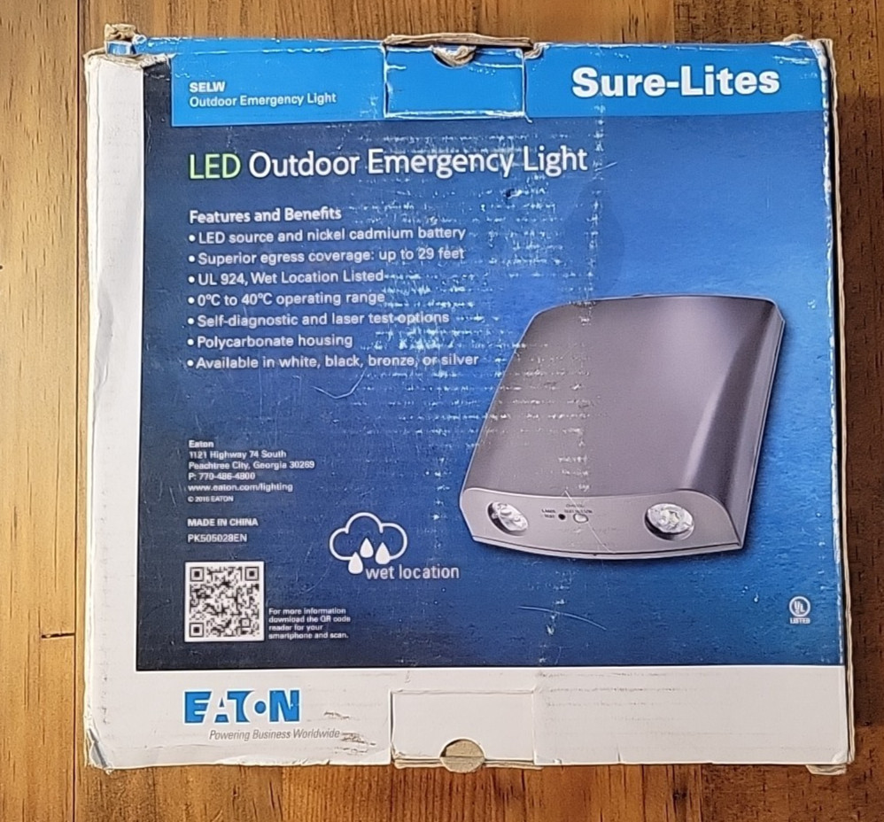 Eaton Sure-Lites SELW25BZ SELW LED Indoor/Outdoor Emergency Light - Bronze - NEW