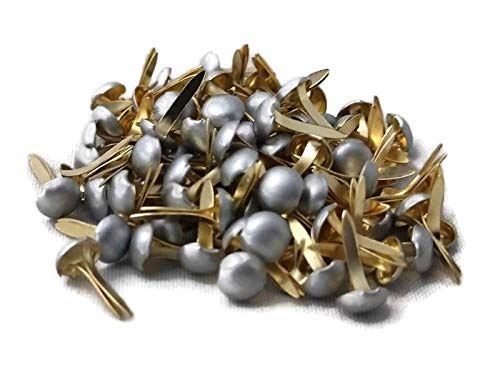 Silver Pearl Mini Round Brads Set - 100ct