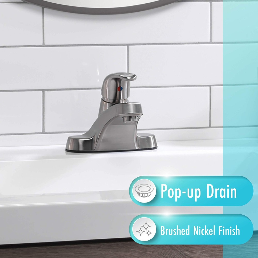 Bathroom Remodel Watersense Sink Faucet - Brushed Nickel Single Handle