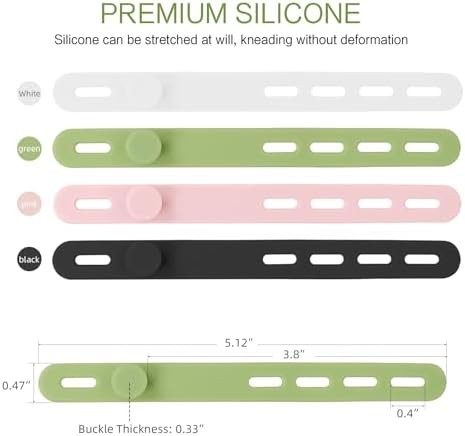 Donruby 24 Silicone Cable Ties Reusable 4 Colors
