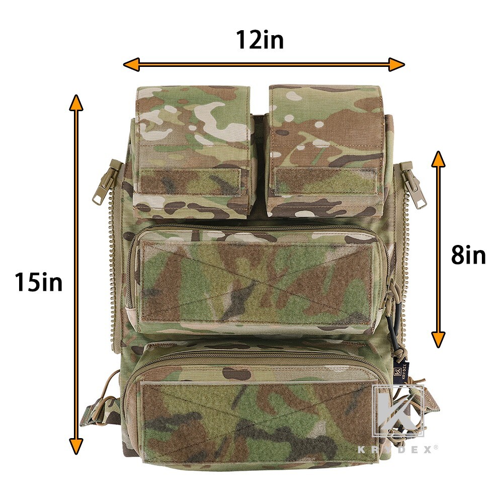 KRYDEX Tactical V2.0 Zip-on Panel Combat Zip Pack for CPC / JPC2.0 Vest MC Camo