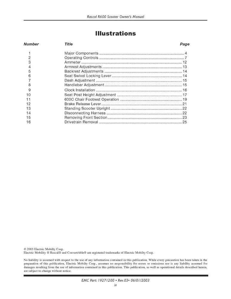 OWNER'S MANUAL - Rascal Scooter 600