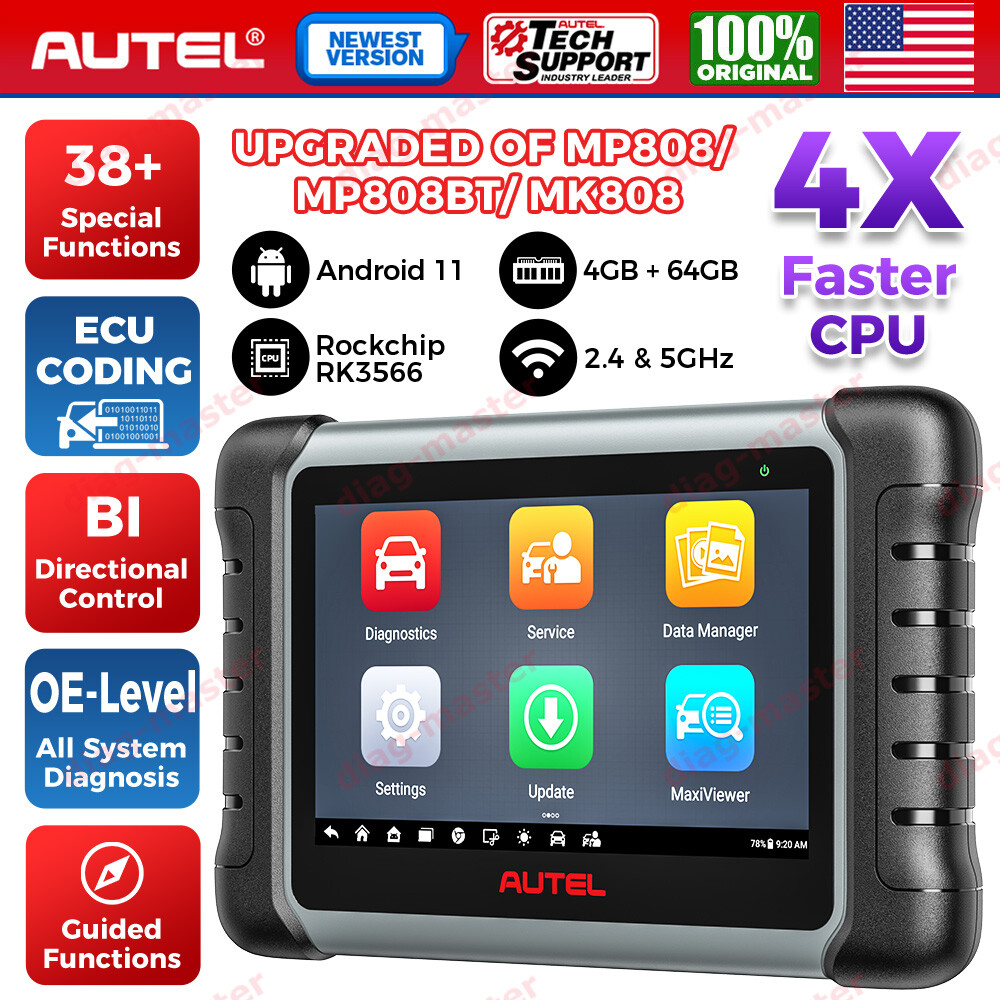 2023 Autel MaxiPRO MP808 S Car Diagnostic Tool OBD2 Bidirectional Scanner Coding