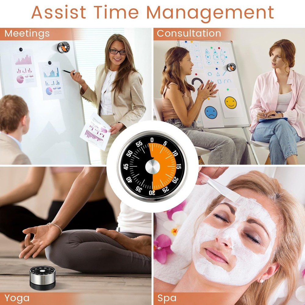 Relaxweex 6 Pcs 60 Minute Visual Kitchen Timer Small Classroom Timers with Lo...
