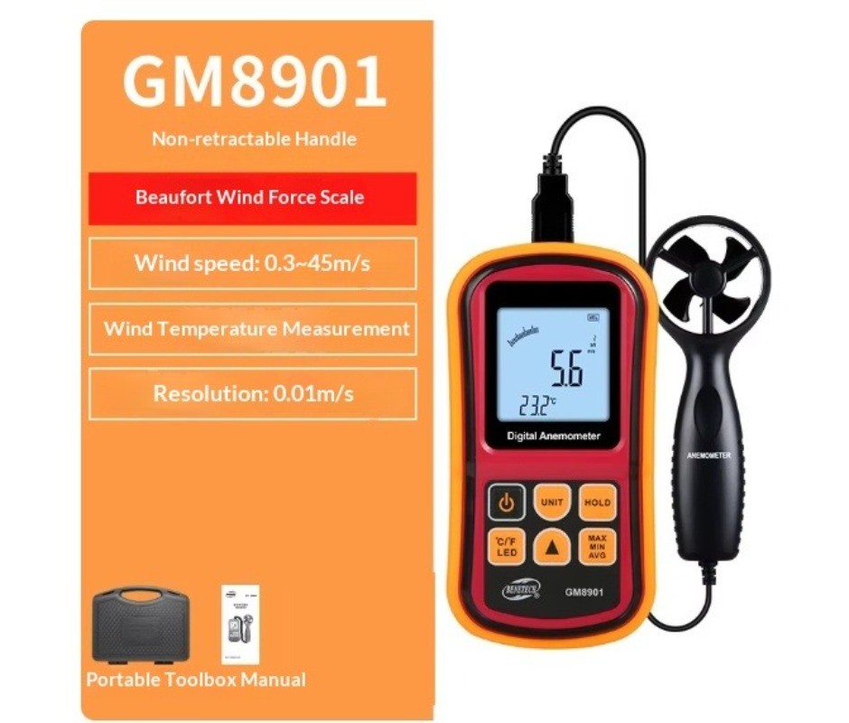Digital Anemometer, Handheld Anemometer, Wind Speed and Airflow Tester