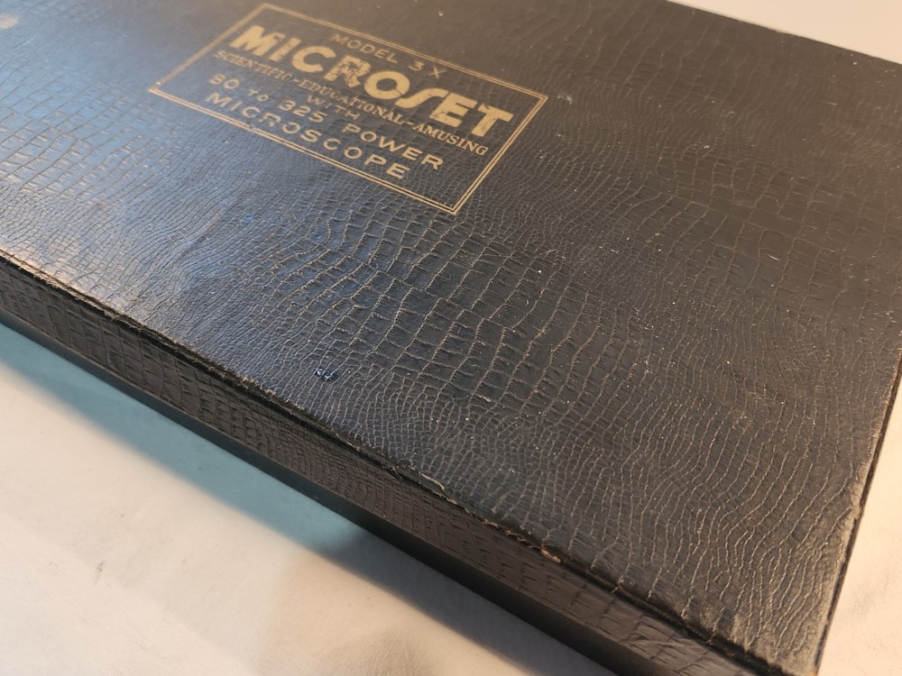 Old Microscope Set - Model 3x Microset Science Toy Distrib. Geo Borgfeldt