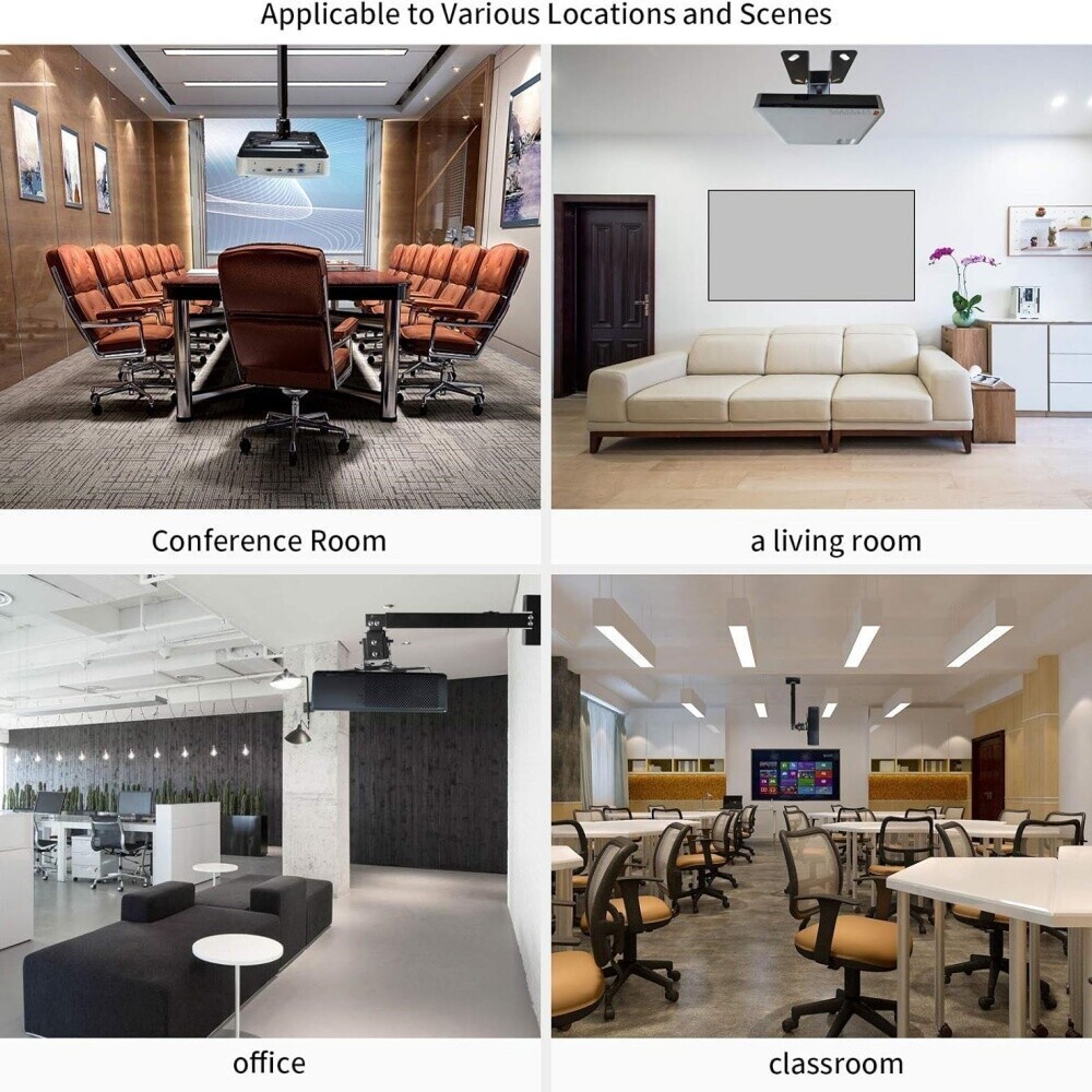 3in1 Projector Ceiling Mount Wall Bracket Holder Universal Fits Flat or Sloped