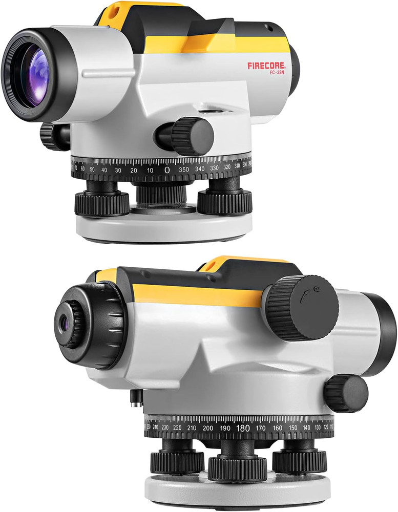 32X Automatic Optical Level Kit with Self-Leveling Magnetic Dampened Compensator