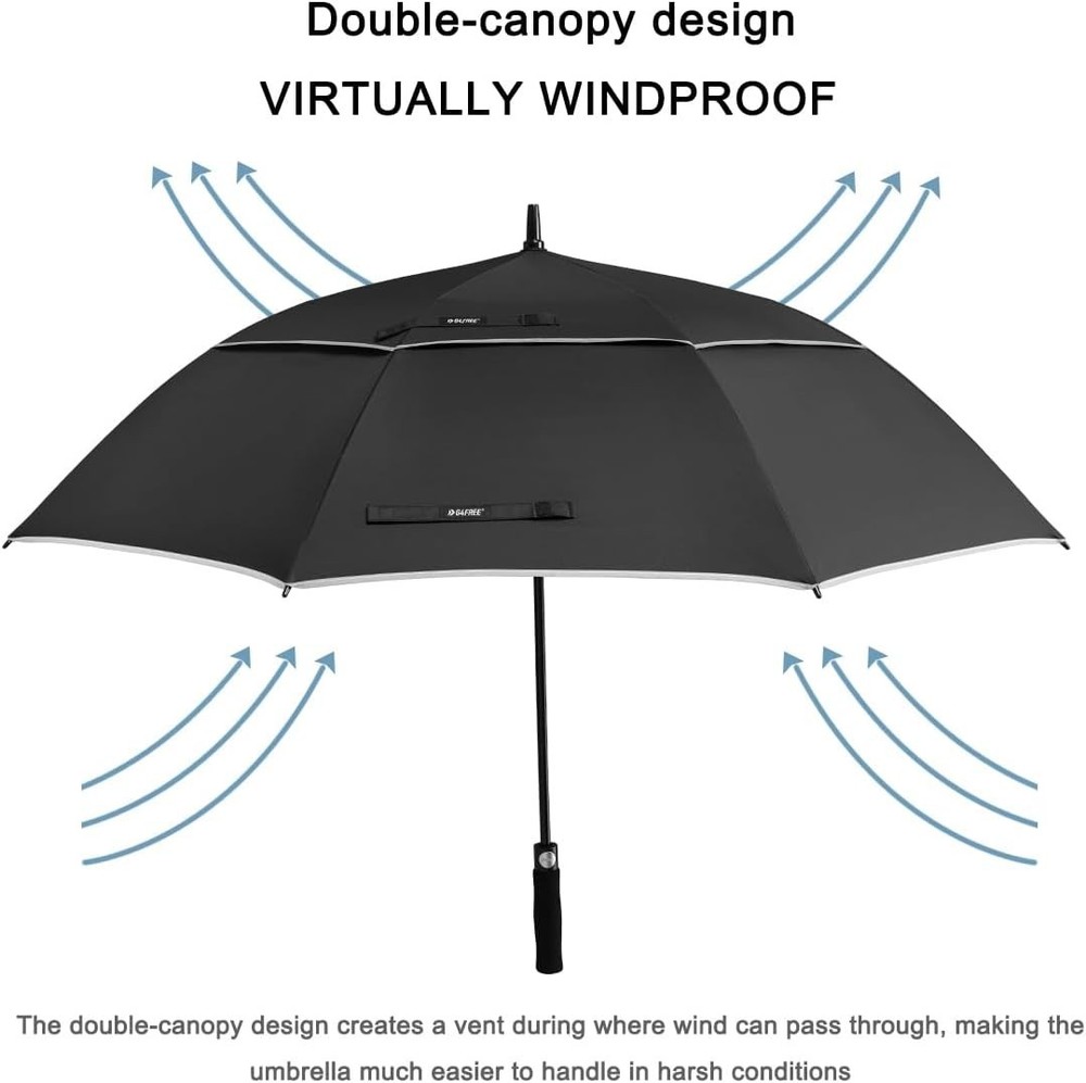68-Inch Extra Large Golf Umbrella - Automatic Open, Windproof & Waterproof