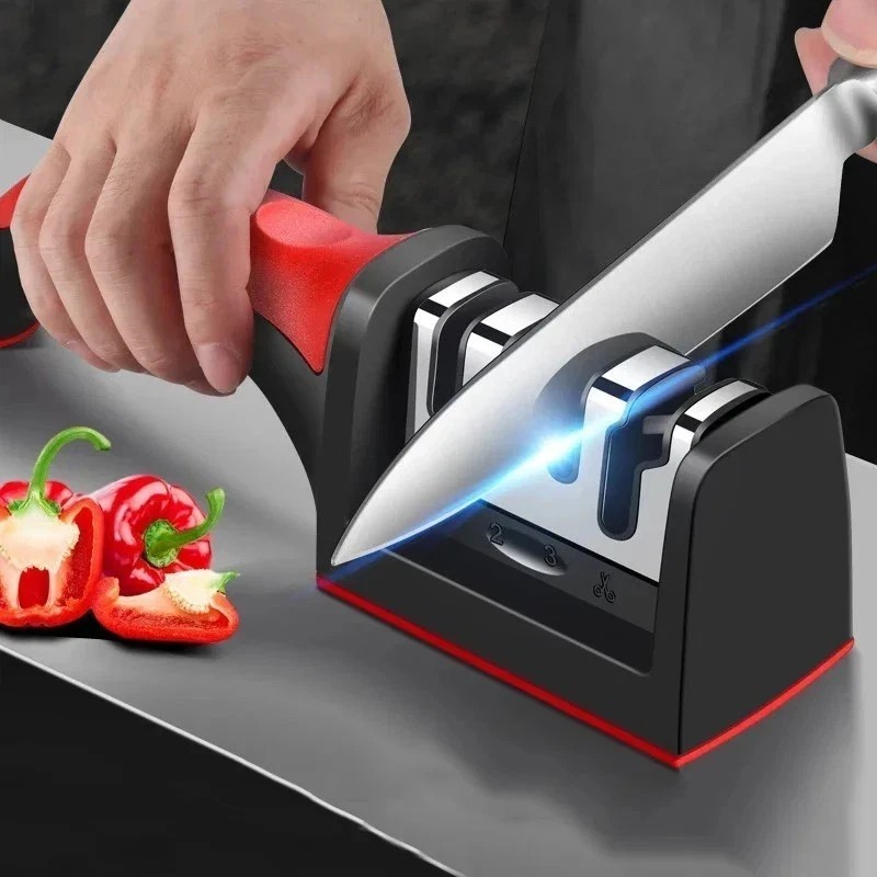 Knife Sharpener Professional Ceramic Tungsten Kitchen Sharpening System 4 Stage