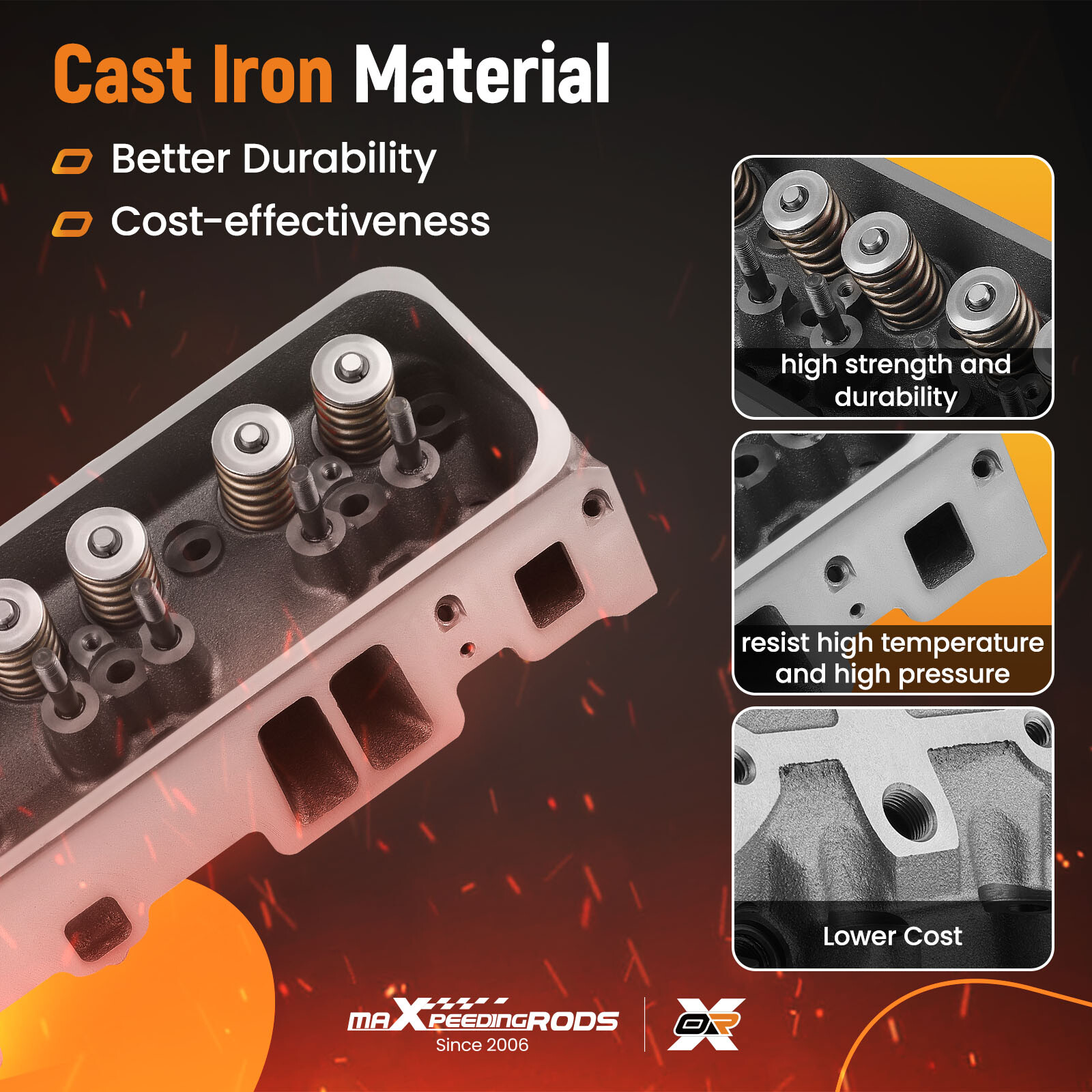 2x Complete Assembled Cylinder Head for GMC Chevrolet Cadillac 5.7L 350Cu V8 OHV