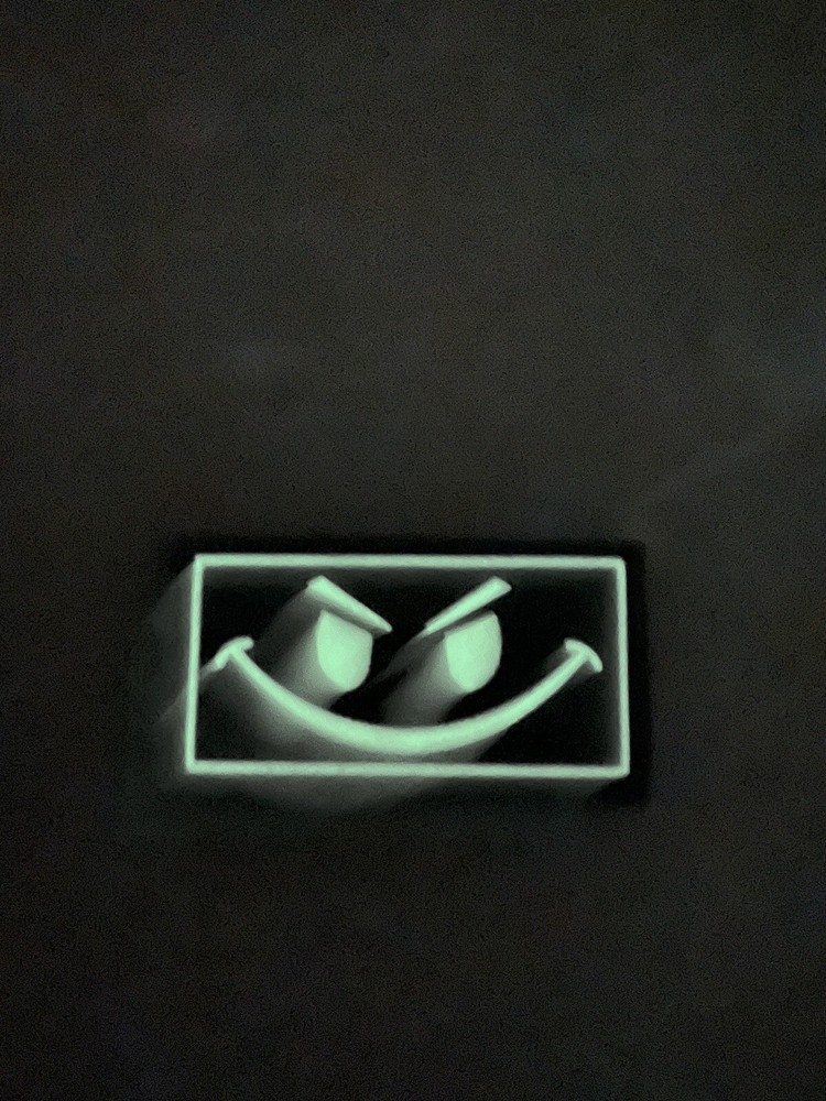 Tactical PVC Patch - Evil Smiley Face Patch - Glow in Dark Morale Funny Patch