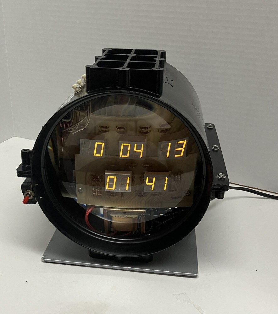 Industrial Timer-Calibrating Clock LED 8” Custom Made Enclosed Circuitry Orange