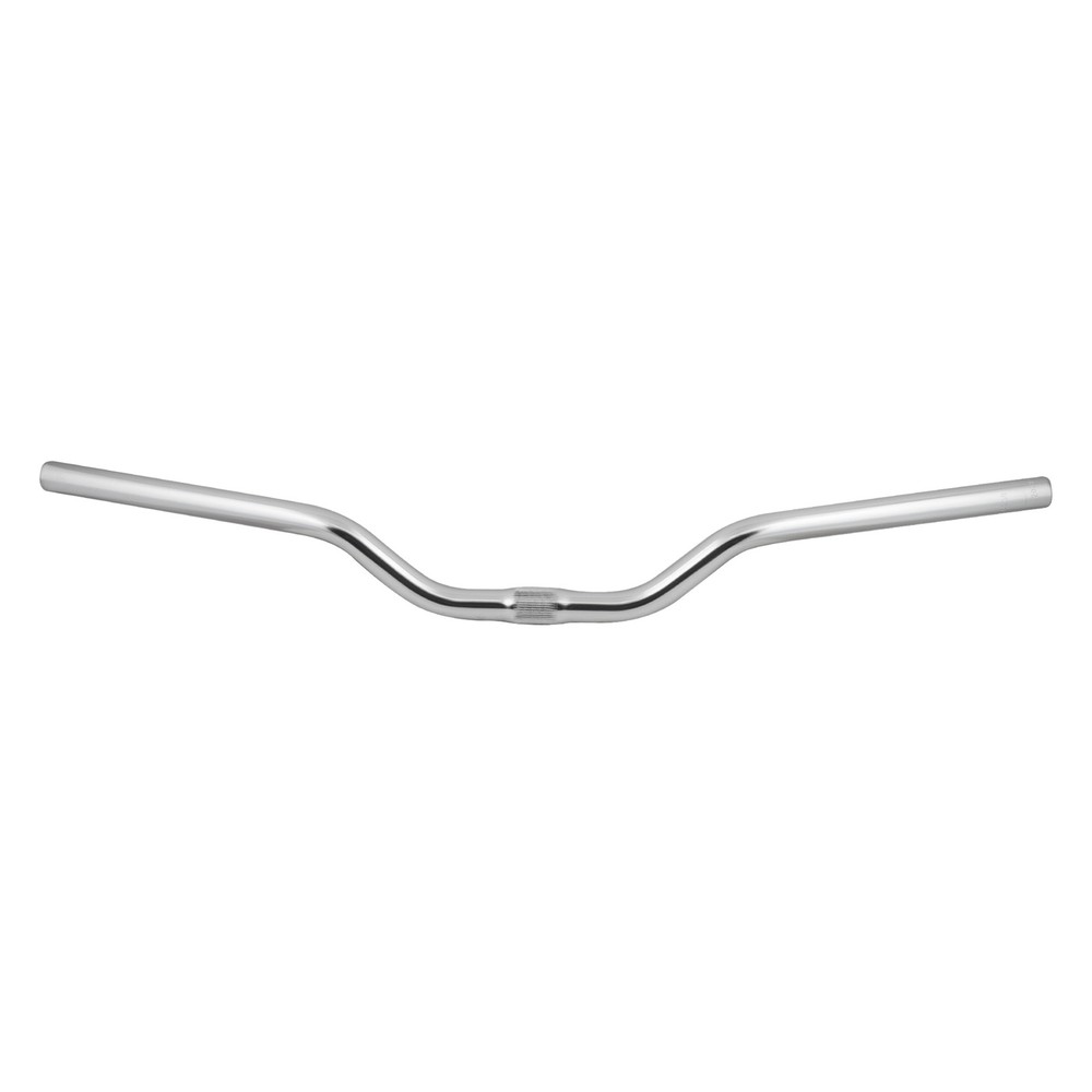 Aluminum Riser Handlebar, 25.4mm Clamp, 27.5" Width, 3" Rise, Silver