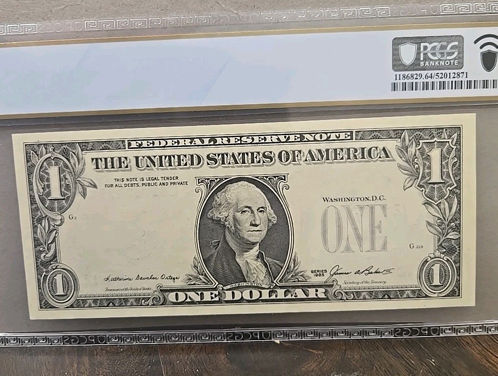 Error Note- $1 1985 SanFran Overprint on back error. PCGS 64 PPQ!