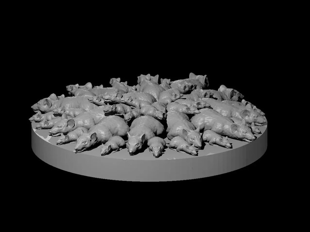 D&D Rat Swarm 25mm Base 32mm Scale Mini TTRPG