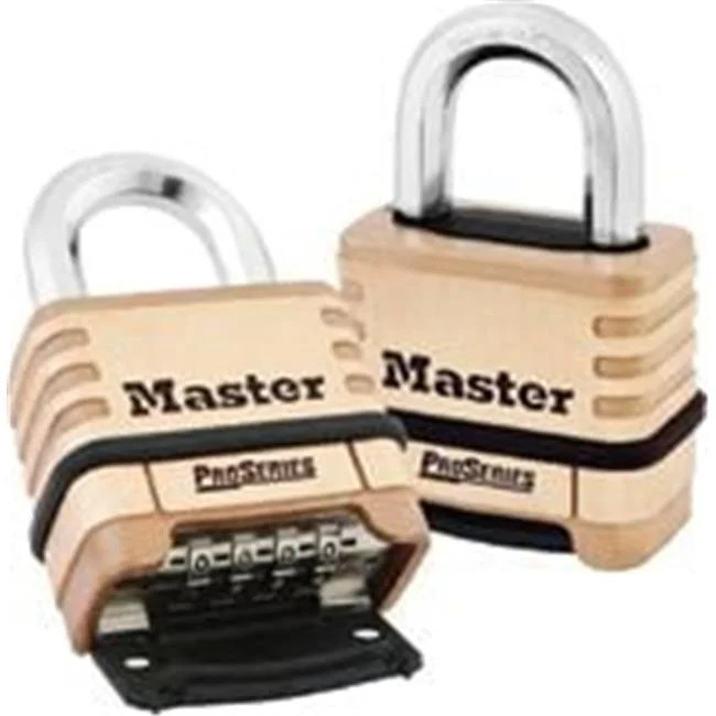 Master Lock 470-1177D Boxed Proseries Brass Resettable Combination Lock with ...