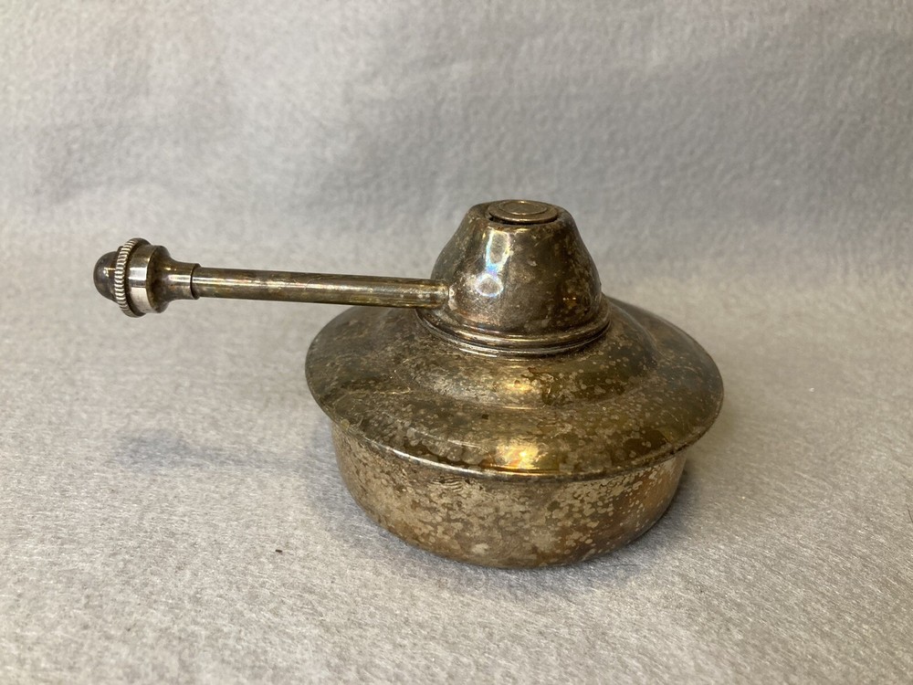 Vintage Silver Plate Chafing Dish Alcohol Burner with Wick 2.75”H & Base 2.8” D