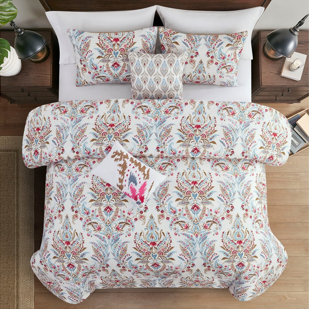 BrylaneHome Marcel 5-Piece Comforter Set - Queen, White