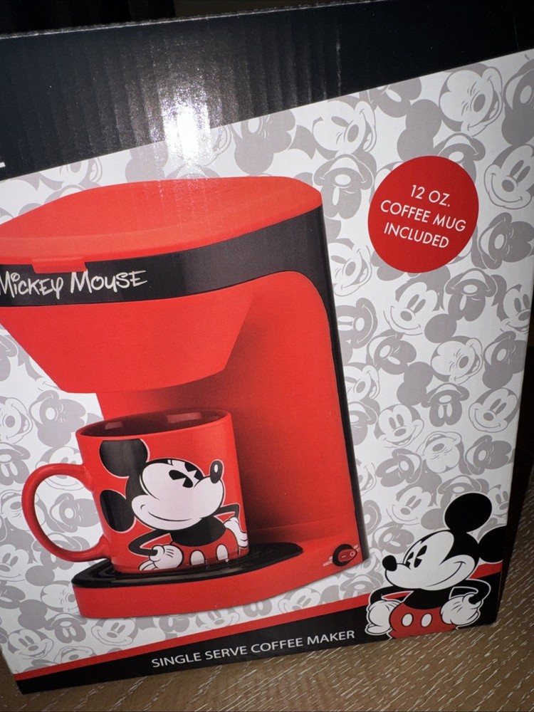 DISNEY Mickey Mouse Single Serve Coffee Maker Includes Mug New in Box