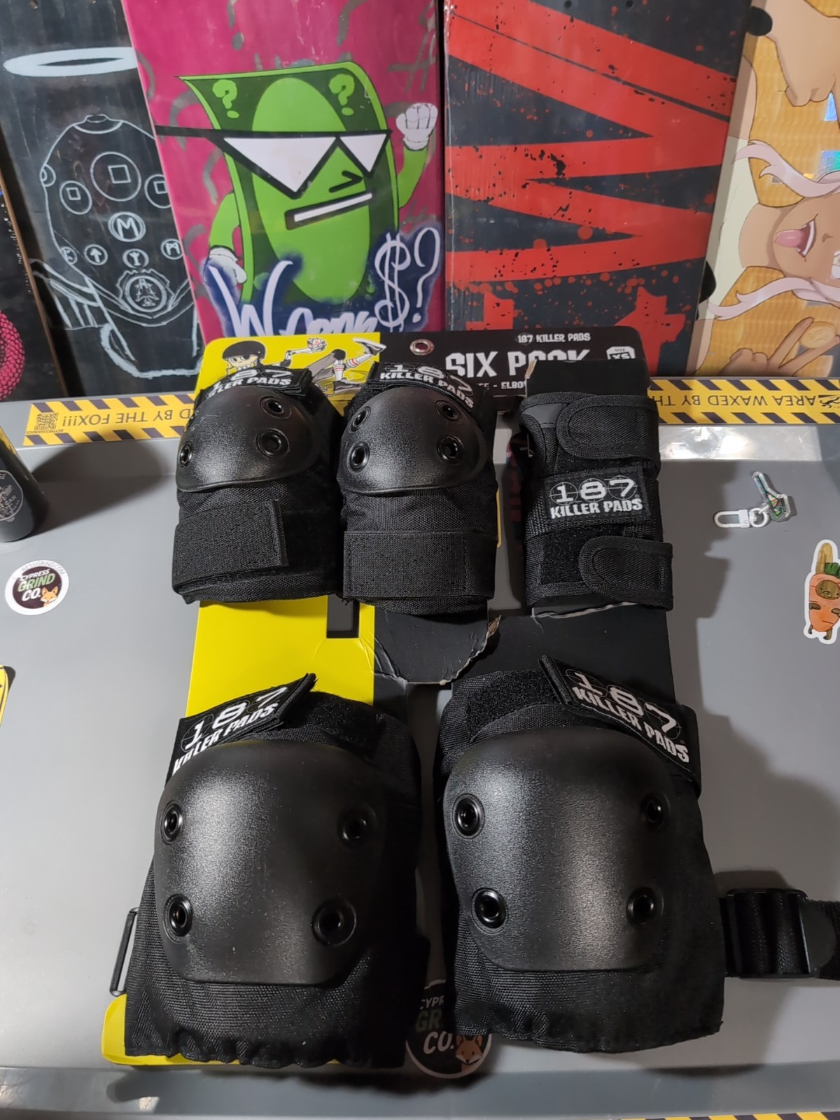 187 Killer Pads Six Pack XS Skate Elbow Knee Wrist Set Missing 1 Guard