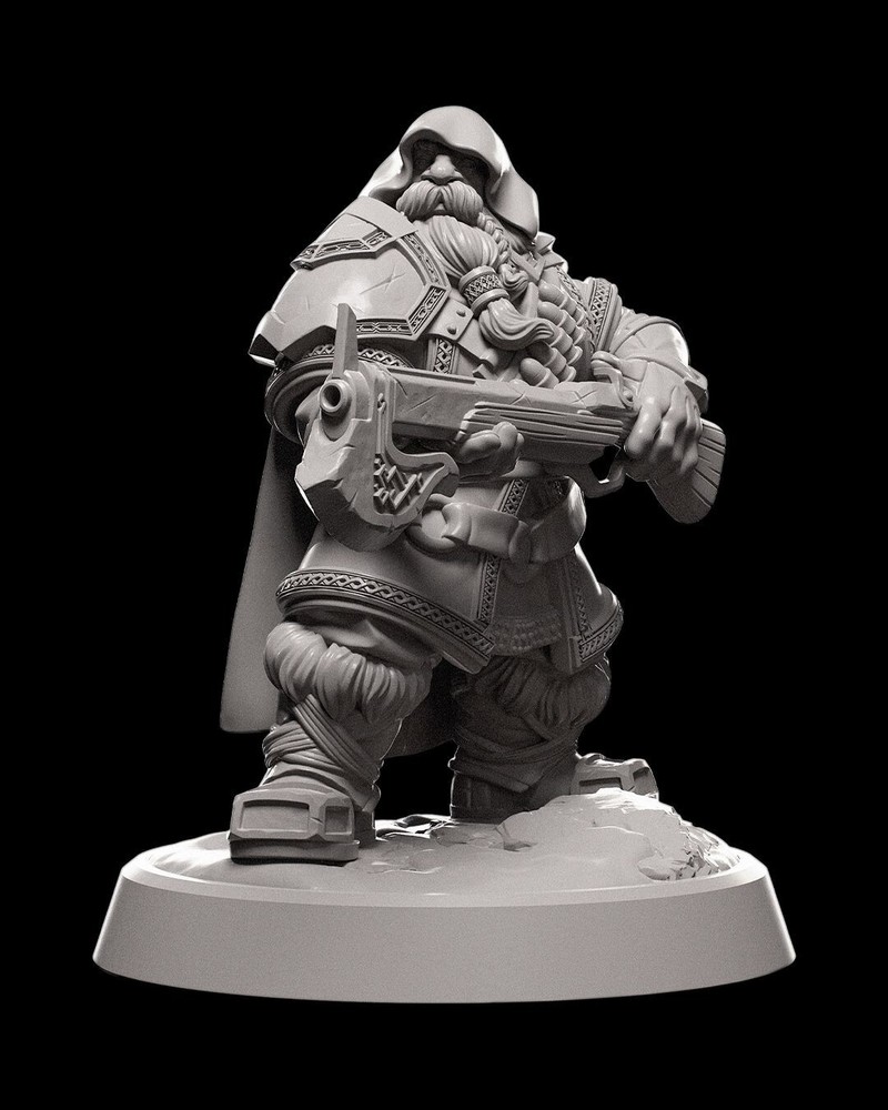 DnD Dwarven Ranger Mini 32mm Scale (unpainted)