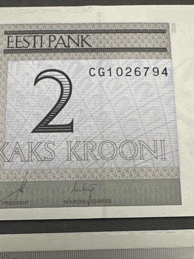 BANKNOTE 2006 ESTONIA Republic 2 KROONI UNC