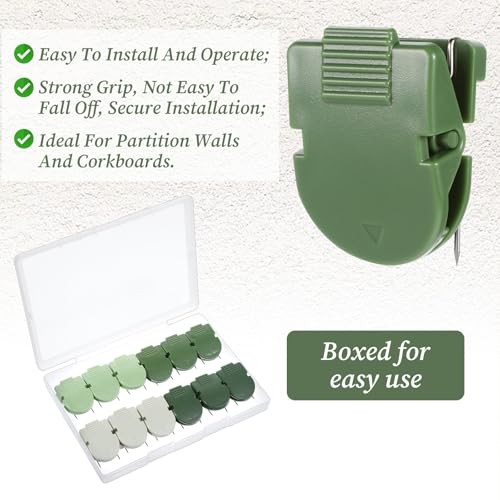 12 PCS Cubicle Clips, Fabric Panel Wall Clips Plastic Cubicle Hooks Panel Push