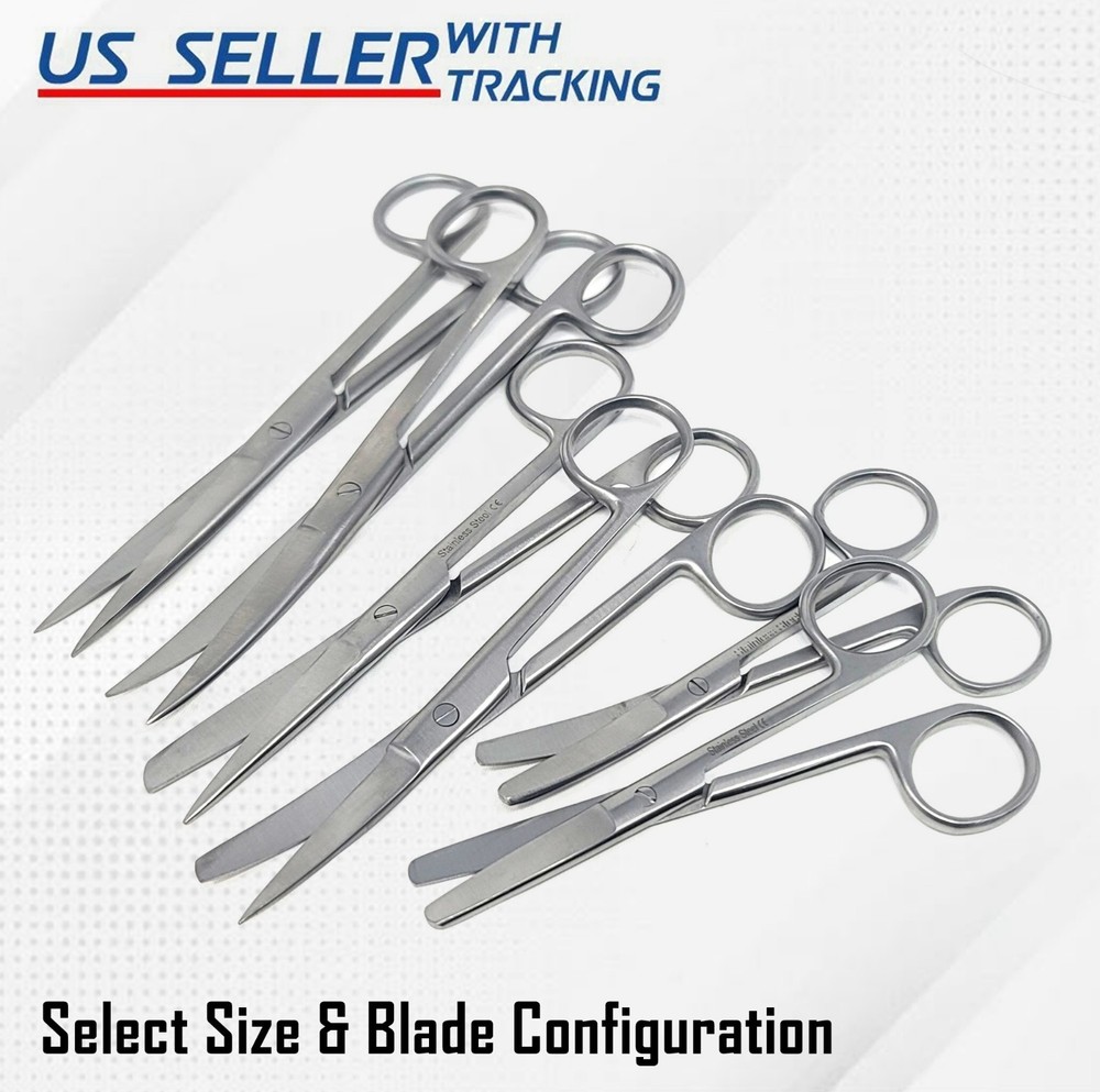Operating Scissors Surgical Veterinary Instrument w/Sharp Blunt STR & CVD Blades